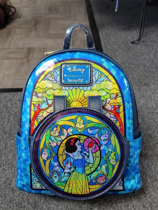 Loungefly Handbags - Loungefly Blue Multi Snow White Stained Glass Mini Backpack